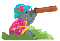 Travel Rhino Sticker by Wydawnictwo Wilga