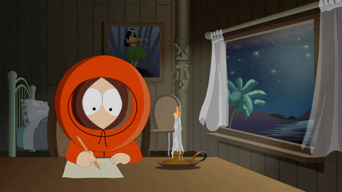 kenny mccormick writing GIF by South Park 