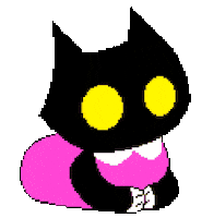 Black Cat Yes Sticker by Universes creator