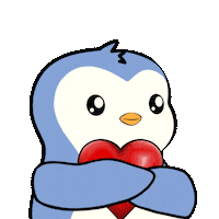 pudgypenguins love heart i love you penguin Sticker