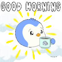 Happy Good Morning Sticker by Pudgy Penguins