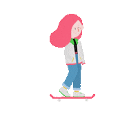 Pink Skating Sticker
