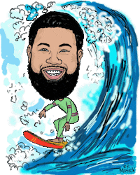 Surfs Up Fun Sticker by Jason Earls