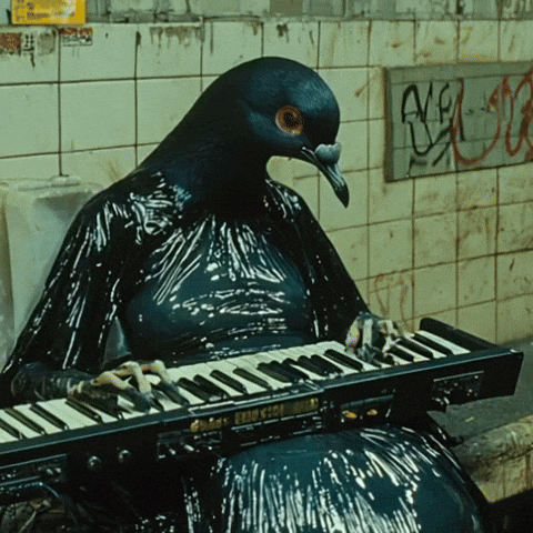 doopiidoo music keyboard pigeon synthesizer GIF
