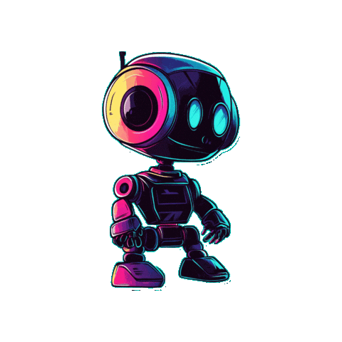 Cute Robot Sticker by Preneura