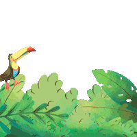 Jurassic Tucan Sticker by katapum