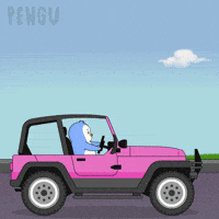Pink Driving GIF by Pudgy Penguins