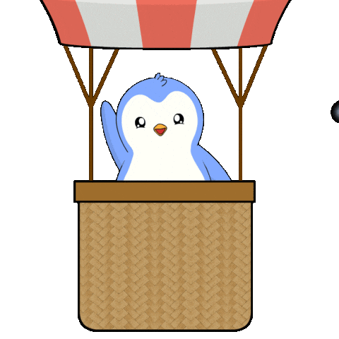 Flying Hot Air Balloon Sticker by Pudgy Penguins