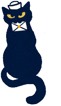 Black Cat Letter Sticker by Tostoini