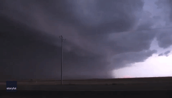 Lightning Dazzles Storm Chaser as Storm Hits Northwest Texas
