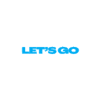 Sponsored sticker gif. Blue text multiplies to fill the entire screen. Text reads, "Let's go."