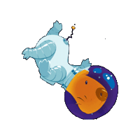 Floating Mars Mission Sticker by Helvetiq