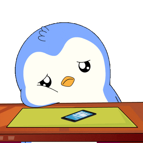 Sad Still Waiting Sticker by Pudgy Penguins