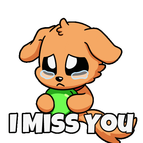 Miss You Dog Sticker by Christophers Genie