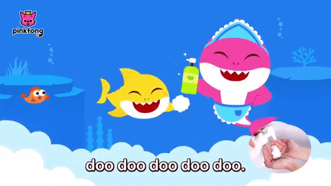 SeleneMejia giphygifmaker baby shark wash your hands with baby shark GIF