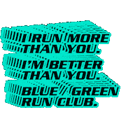 bluegreentraining blue green running bluegreentraining bluegreenrunclub Sticker