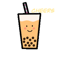 Cheers Boba Sticker by Design Jord