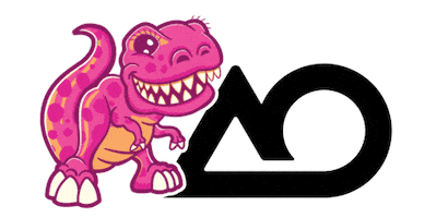 AutumnOaks pink racing winning dinosaur Sticker