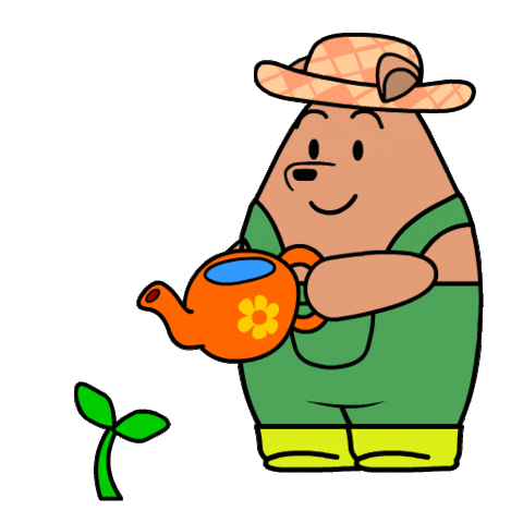 Bear Plants Sticker