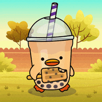 digitalducks duck bubble tea boba tea stabby GIF