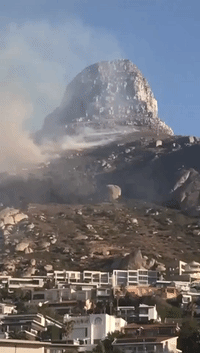 Smoke Rises From Wildfire on Cape Town Mountain