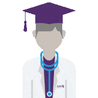 AmericanMedicalAssociation heart education purple graduation Sticker
