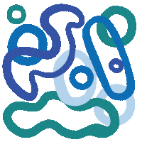 libertyworks design blue abstract shapes Sticker