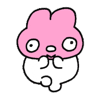 pikuiku dancing bunny rubber glove dancing rabbit 피쿠이쿠 Sticker