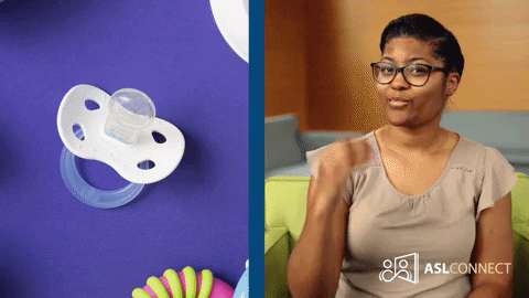 American Sign Language Pacifier GIF by ASL Connect
