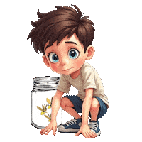 Boys Girls Fireflies Sticker