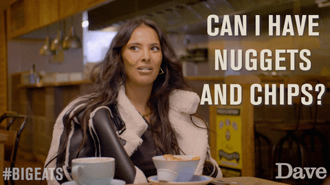 Maya Jama Chips GIF