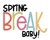 Spring Break Hand Lettering Sticker