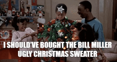 Christmas Ugly Sweater GIF by Bill Miller Bar-B-Q