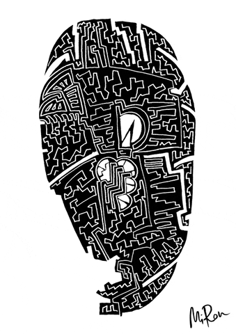 black and white 3d GIF by Miron