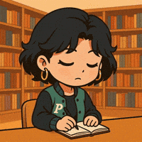 PersonaJourney kawaii school chibi writing GIF