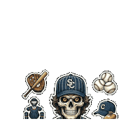 Halloween Baseball Sticker