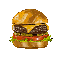 hamburger cheeseburger Sticker by The GALLIARD