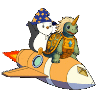 To The Moon Crypto Sticker by Pudgy Penguins