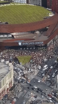 Footage Gives Aerial View of Barclays Center Protests