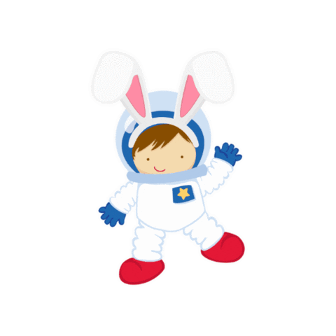 mylittlegeniuspty easter astronaut jim preschool Sticker