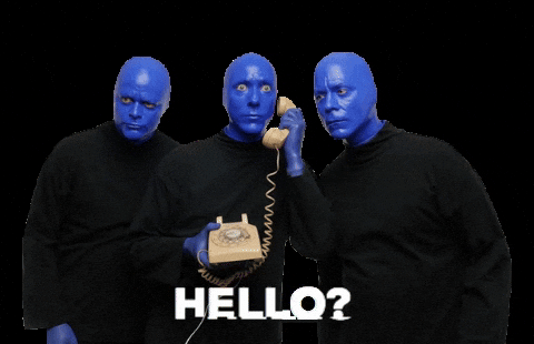 Phone Hello GIF by Blue Man Group