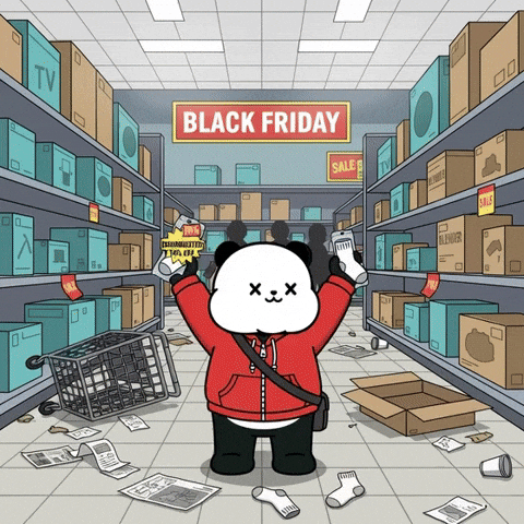 Black Friday Coupons GIF by Kanpai Pandas