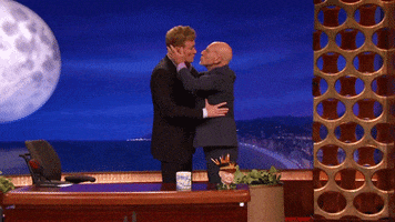 kissing sir patrick stewart GIF by Team Coco