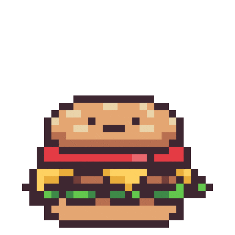 Pixel Burger Sticker