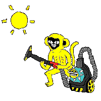 Nonerta cartoon sun monkey burning Sticker