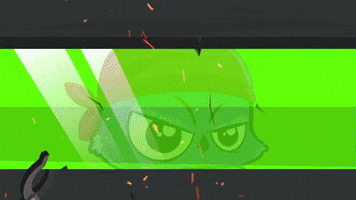 Blacksmith owl forging a green bar sword