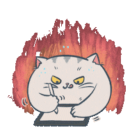 konjoneko cute cat 努力 畫畫 可愛貓咪 Sticker