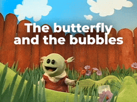 butterfly and bubbles