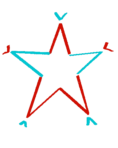 Flashing Red Star Sticker