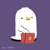 Gulltopia animation cartoon eating snacks GIF